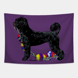 Portuguese Water Dog Retriever with Float Line Tapestry