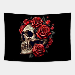 Grateful Dead Skull and Roses Hand drawn style Tapestry