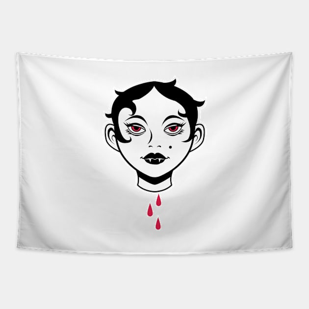 Vampire Head Tapestry by RudeOne