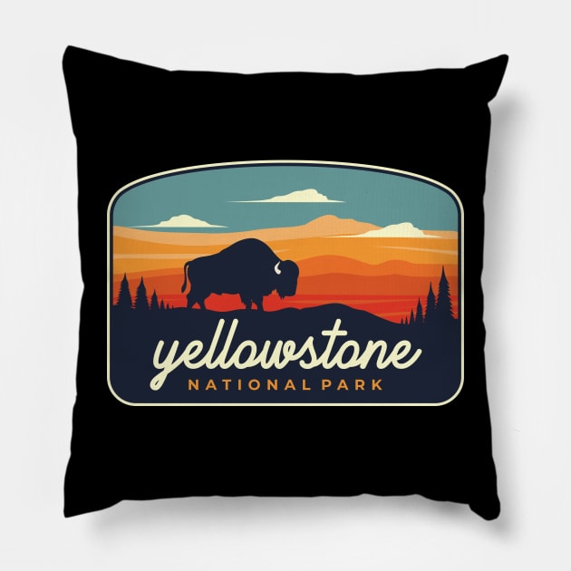 Yellowstone National Park Pillow by Mark Studio