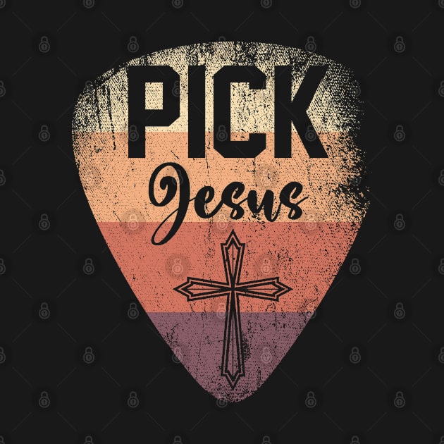 Guitar Cross Pick Jesus by ShirtsShirtsndmoreShirts