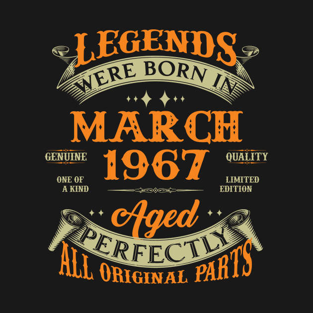 56th Birthday Gift Legends Born In March 1967 56 Years Old by Buleskulls 