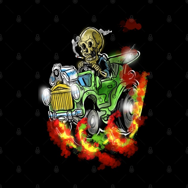 Crazeee grim reaper in a hotrod by silentrob668