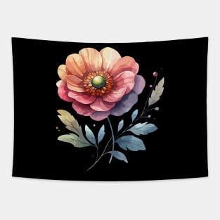 Retro Floral Retro Rounded Flower Tapestry