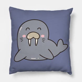 Cute Walrus Doodle Pillow