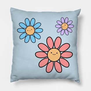 Pastel Kawaii Flowers Pillow