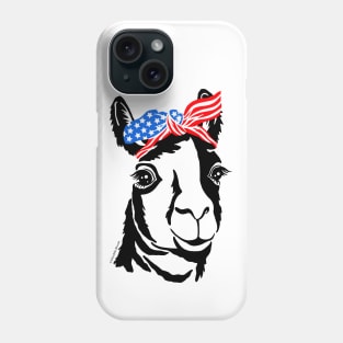 Llama Bandana American Flag Funny Patriotic USA Animal Phone Case