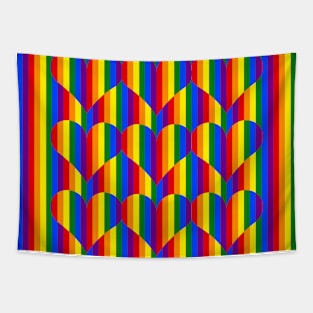 LGBT Striped Hearts Tapestry