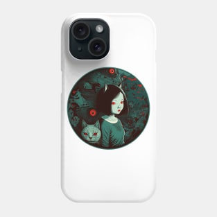 Red Eyed Cat Girl Phone Case