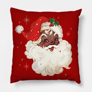 Retro Black Santa Claus Mid Century Modern Cute Santa Claus Pillow