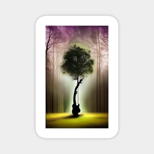 Acoustic Guitar Tree Of Life Guitar Player Nature Guitarist Magnet