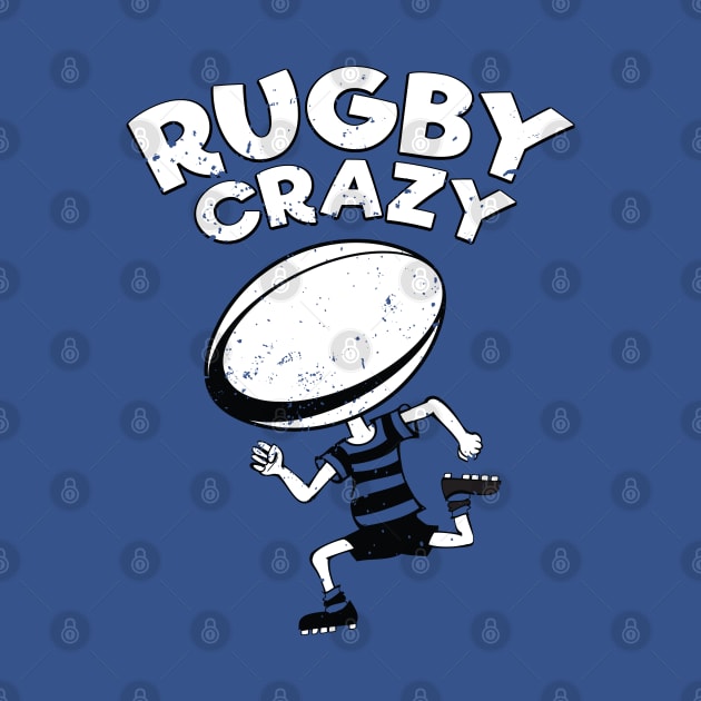 Rugby Crazy Kid Cartoon Gift by atomguy