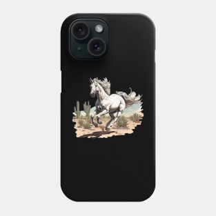 White Stallion in the Desert Phone Case