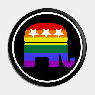 Rainbow Republican Elephant Pin