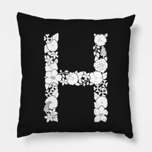 Floral Letter H Pillow