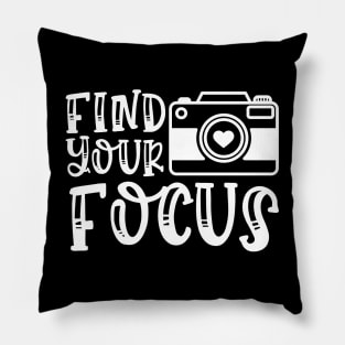 Find Your Focus Camera Photography Pillow