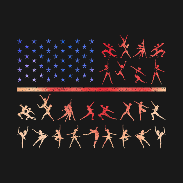 Ballet Dancer American Flag 4th of July by Zone32