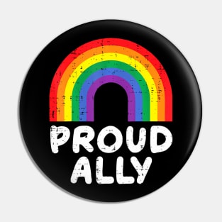 Proud Ally Gay Pride Flag LGBTQ Support Men Women Pin