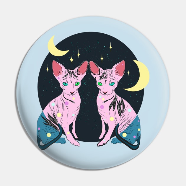 Sphynx Twins Pin by Ria_Mizuko