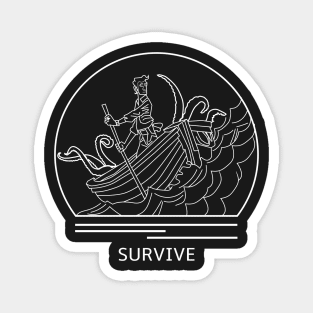 Survive: Escape From Atlantis Minimalist Line Drawing - Board Game Inspired Graphic - Tabletop Gaming  - BGG Magnet