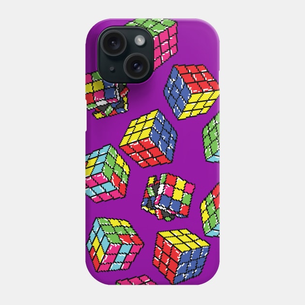 Test Signal Rubik's Cube Pixel Art Pattern Phone Case by Fun Funky Designs