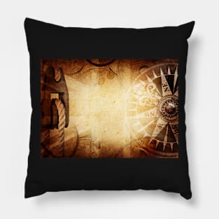 Compass and Map Pillow