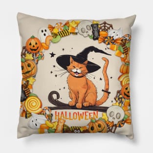 Kitty Cat Halloween Pillow