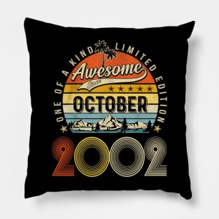 Awesome Since October 2002 Vintage 21st Birthday Pillow