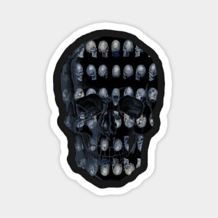 Skull Army Blue (Black Background) Magnet