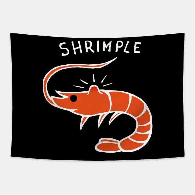 Shrimple Pimple Shrimp (White) Tapestry by Graograman