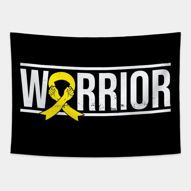 Endometriosis Warrior with Yellow Awareness Ribbon Tapestry by GiftTrend