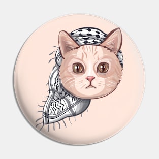 Kufiya  Brown Cat Pin