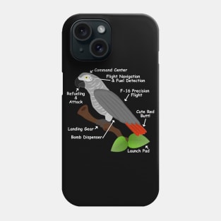 Anatomy of an African Grey Parrot Phone Case