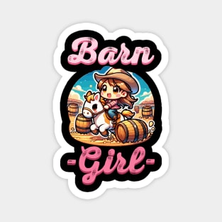 Barn Girl I Equestrian Pony Horse Fan Magnet