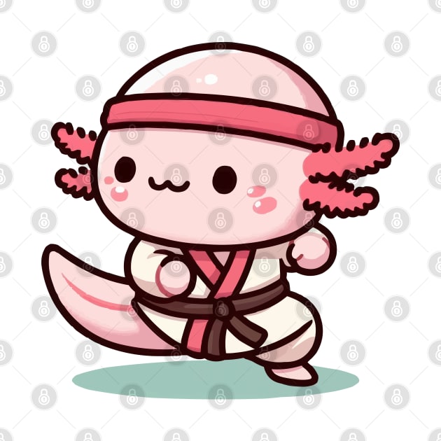cute baby martial art axolotl by fikriamrullah