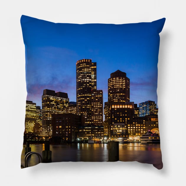 Boston City Skyline Pillow by NewburyBoutique