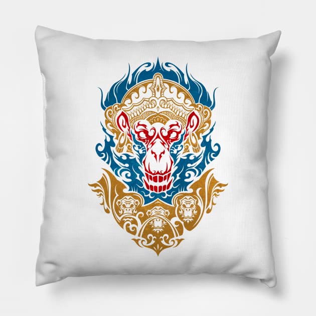 Hanuman (ver.color) Pillow by TurkeysDesign