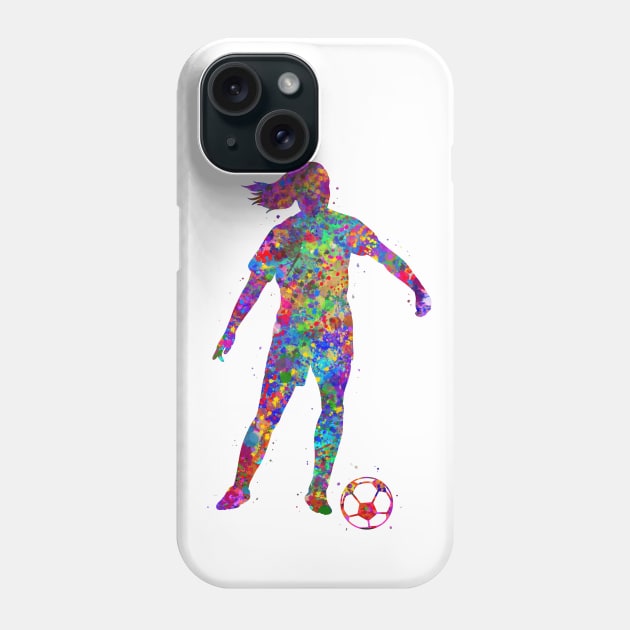 Soccer player girl Phone Case by Yahya Art