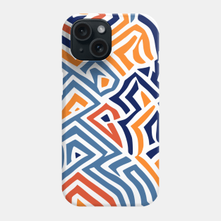 Maze Red Blue Orange Abstract Design Phone Case