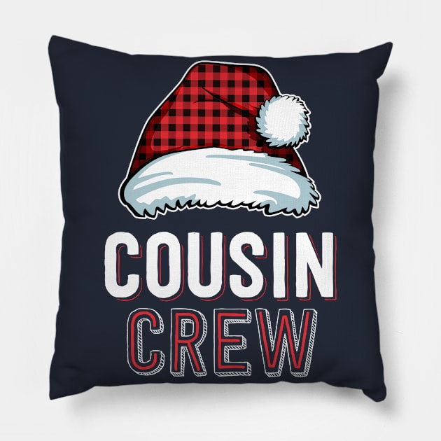 Cousin Crew Plaid Red Family Matching Christmas Pajamas Pillow by 14thFloorApparel