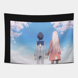 Hiro and Zero Two Tapestry