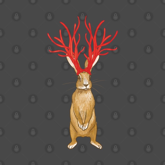 Cherry Licorice Jackalope by BlackBunnyDesignStudio