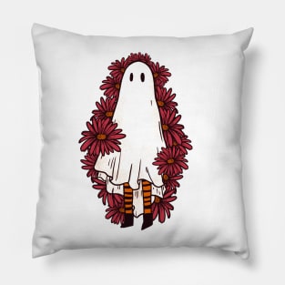 Halloween spooky floral retro ghost Pillow