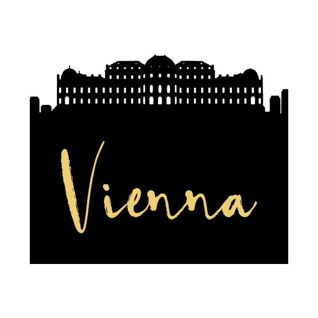 VIENNA AUSTRIA DESIGNER SILHOUETTE SKYLINE ART by deificusArt