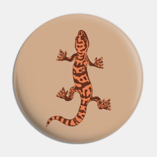 Desert Banded Gecko Linocut Style Pin