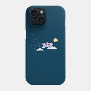 Flying origami boat Phone Case