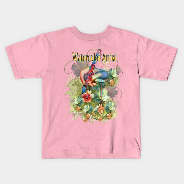 Nadine8May Watercolor Art Design of Flowers T-Shirt