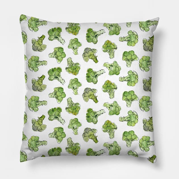 Broccoli – Scattered Pillow by crumpetsandcrabsticks