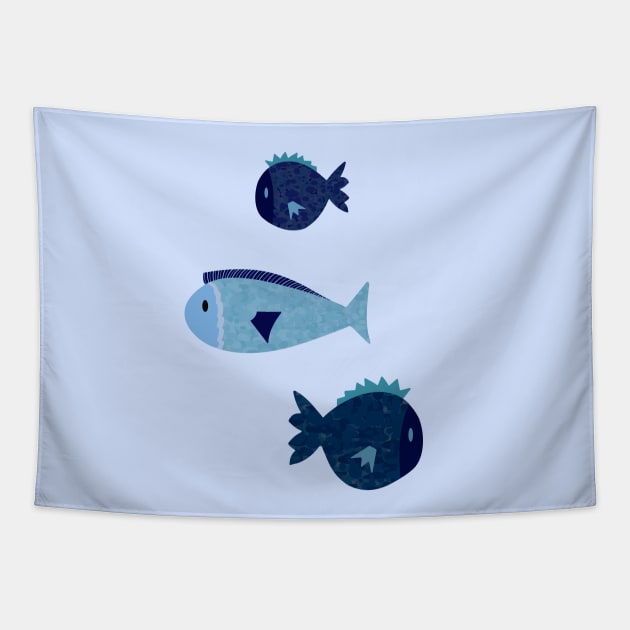 Cute Fish Art Tapestry by Carla BaremB