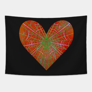 Spider Web Heart V43 Tapestry